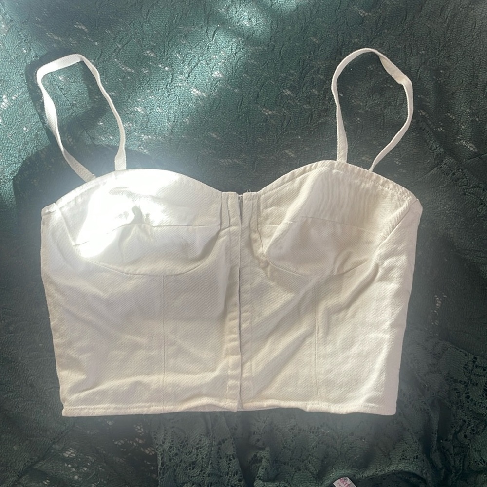 Wild Honey Denim Crop Top/Bustier xs